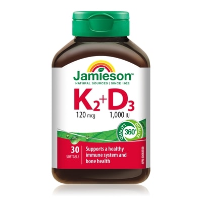 Jamieson Vitamin K2 + D3 Softgels 30 ea, $0.50/1ea