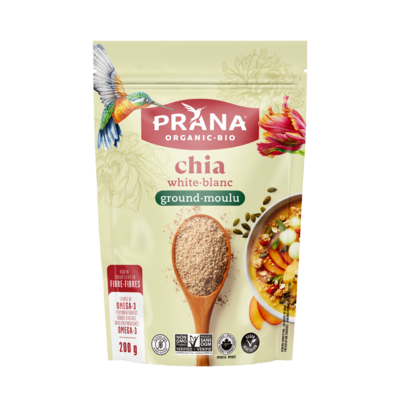 Prana Graines de Chia biologiques blanches moulues 200 g, 4,25 $/100g
