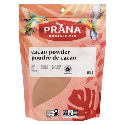 Prana Organic Raw Cacao Powder 200 g, $6.50/100g