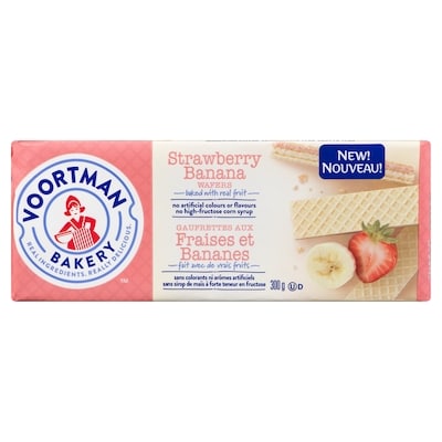 Voortman Gaufrettes aux Fraises et Bananes 300 g, 0,93 $/100g