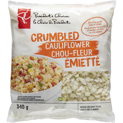 President's Choice Crumbled Cauliflower 340 g, $1.47/100g