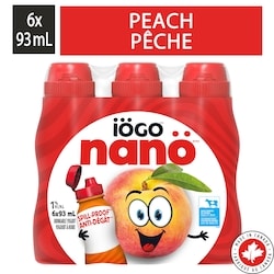 IOGO Nanö Drinkable Peach Yogurt 1% 6x93.0 ml, $0.89/100ml
