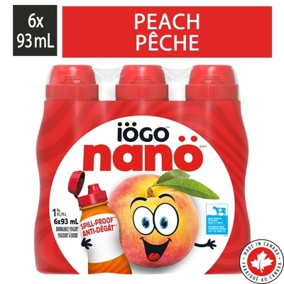 IOGO Nanö Drinkable Peach Yogurt 1% 6x93.0 ml, $0.98/100ml
