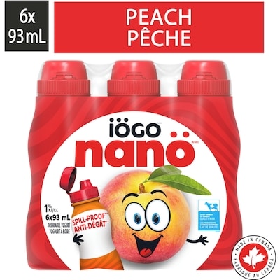 IOGO Nanö Drinkable Yogurt Peach 1% 6 X 93Ml 6x93.0 ml, $0.89/100ml