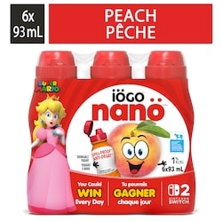 IÖGO Nanö yogourt à boire à la pêche 1 % 6x93.0 ml, 0,63 $/100ml