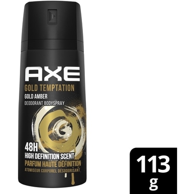 Axe Tentation Dorée Atomiseur Corporel, Ambre Doré 113 g, 6,63 $/100g