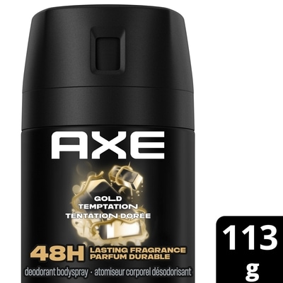 Axe Atomiseur Corporel Désodorisant Gold Temptation Gold Amber 113 g, 6,63 $/100g