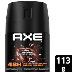 Axe Atomiseur Corporel Désodorisant Dark Temptation Dark Chocolate 113 g, 6,19 $/100g
