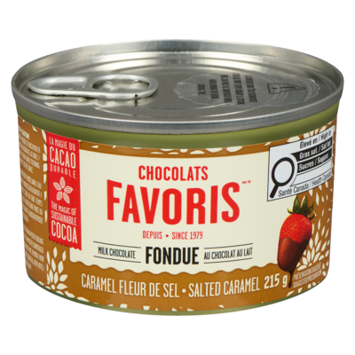 Chocolats Favoris Fondue au Chocolat au Lait Caramel Fleur de Sel 215 g, 4,65 $/100g