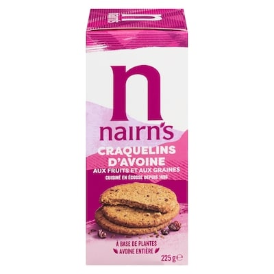 Nairn’s Craquelins à l’avoine, aux fruits et aux graines 225 g, 2,22 $/100g