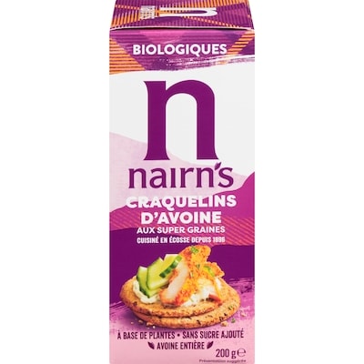 Nairn’s Craquelins d'avoine aux super graines biologiques 200 g, 2,50 $/100g