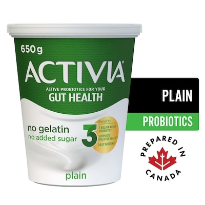 Activia Probiotic Yogurt, Plain 650 g, $0.62/100g