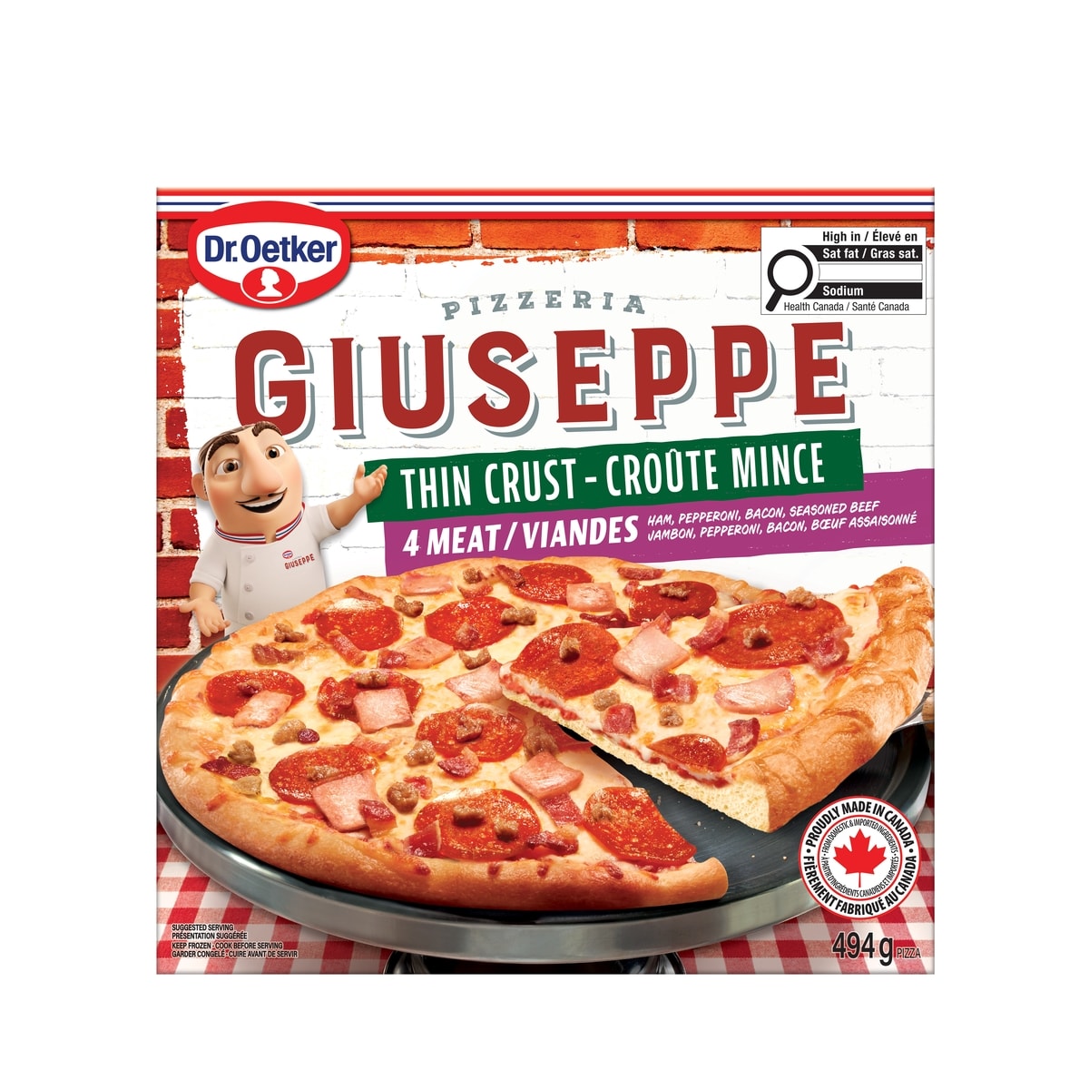 Dr Oetker Giuseppe Thin Crust Four Meat Pizza