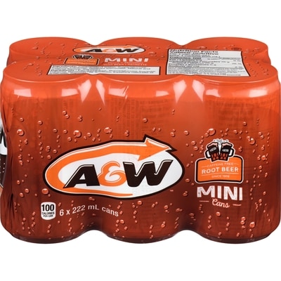 A&W Rootbeer, case 6x222.0 ml, $0.38/100ml