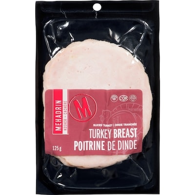 Kosher Mehadrin Kosher Sliced Turkey Breast 125 g, $8.00/100g