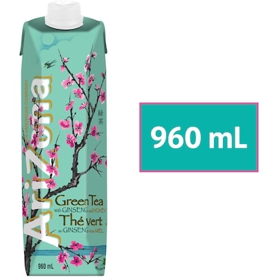 Arizona Thé vert infusé de qualité supérieure au ginseng et au miel 960 ml, 0,14 $/100ml