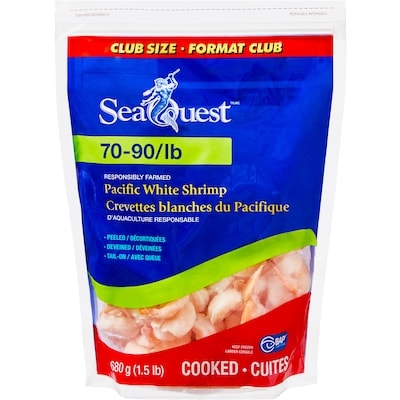 Seaquest Pacific White Shrimp Cooked, Club Size 680 g, $2.21/100g