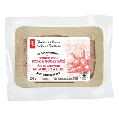 President's Choice Country-Style Pork & Goose Pâté With Cranberry 150 g, $5.79/100g