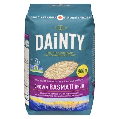 Riz Dainty Riz à Grains Entiers Basmati Brun 900 g, 0,83 $/100g