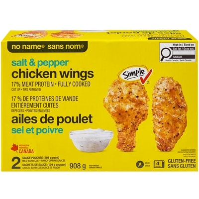 Sans Nom Ailes de poulet sel et poivre 908 g, 1,54 $/100g