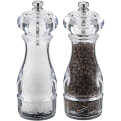 Trudeau 6 inches maya pepper mill & salt mill clear 1 ea, $37.00/1ea