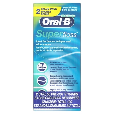 Oral B Super Floss 50ct Strands Twin Pack 50 ea, $0.18/1ea