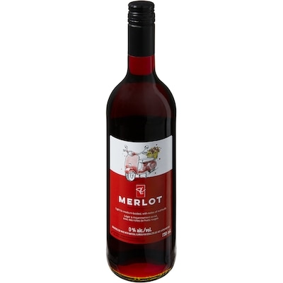 President's Choice Merlot Dealcoholized Wine 750 ml, $1.27/100ml
