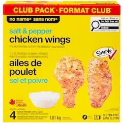 Sans Nom Ailes de poulet sel et poivre, format club 1.81 kg, 1,22 $/100g