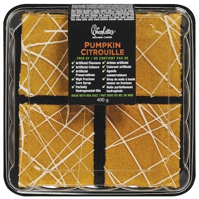 Charlotte's Carrés à la citrouille 400 g, 2,00 $/100g