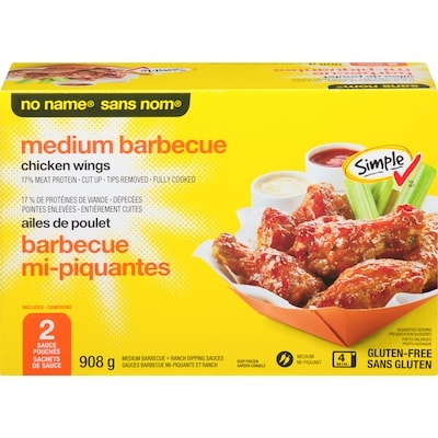No Name Chicken Wings, Medium BBQ 908 g, $1.54/100g