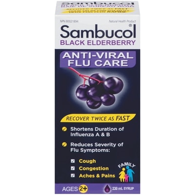 Sambucol Family Black Elderberry Anti-Viral Flu Care Syrup Ages 2+ 230 ml, $8.69/100ml