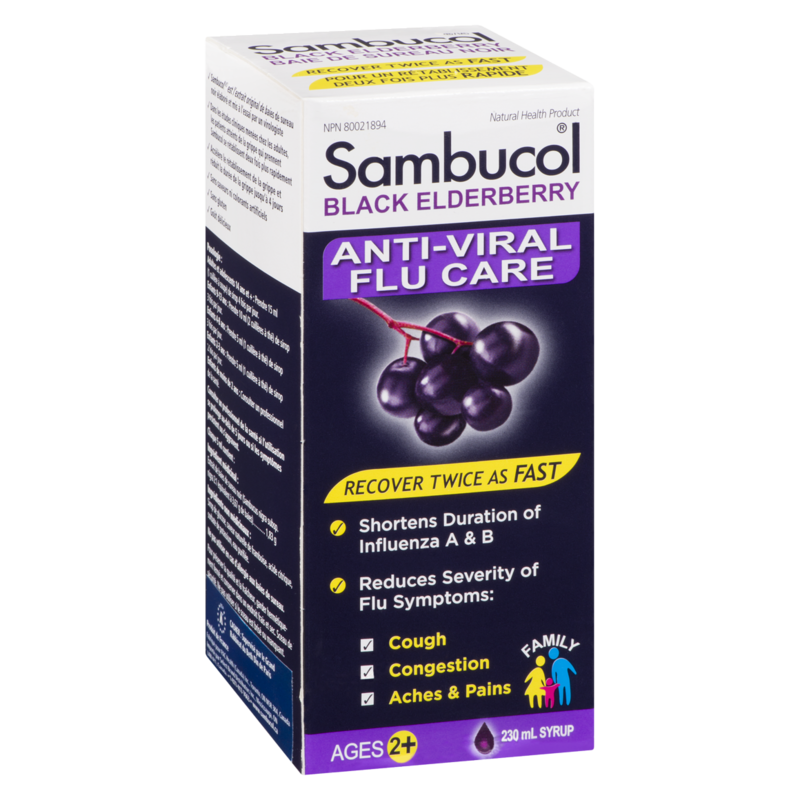 Family Black Elderberry Anti-Viral Flu Care Syrup Ages 2+