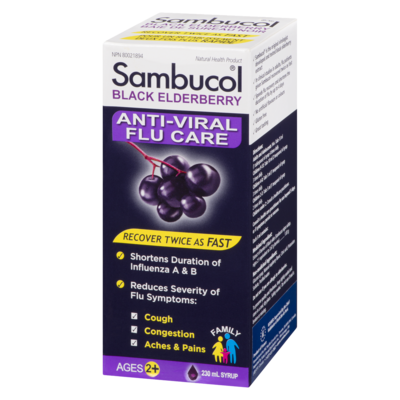 Family Black Elderberry Anti-Viral Flu Care Syrup Ages 2+