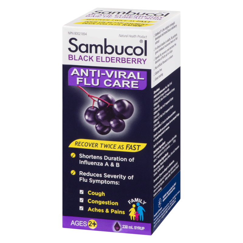 Family Black Elderberry Anti-Viral Flu Care Syrup Ages 2+