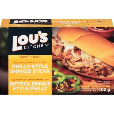 Lous Philly Style Shaved Steak 400 g, $2.88/100g
