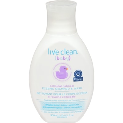 Live Clean Baby Colloidal Oatmeal Eczema Shampoo & Wash 300 ml, $2.55/100ml