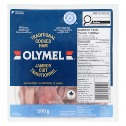 Olymel Traditional Cooked Ham, Club Pack 500 g, $2.60/100g