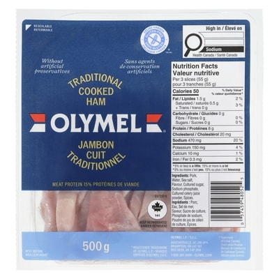 Olymel Traditional Cooked Ham, Club Pack 500 g, $2.60/100g
