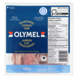 Olymel Jambon cuit traditionel, Format club 500 g, 2,00 $/100g