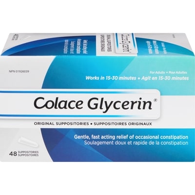 Colace Adult Glycerin 48 ea, $0.29/1ea