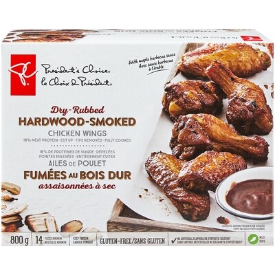 le Choix du Président Ailes De Poulet Marinées À Sec Fumées Au Bois Dur 800 g, 1,88 $/100g
