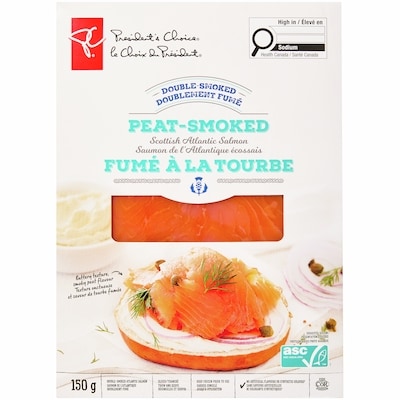 le Choix du Président Saumon de l’Atlantique écossais doublement fumé à la tourbe 150 g, 9,66 $/100g