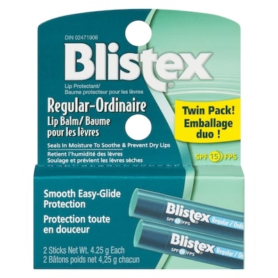 Blistex Regular SPF 15 Lip Balm Twin Pack! 8.5 g, $58.82/100g
