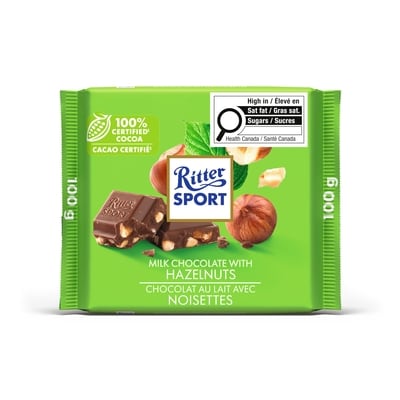 Ritter Sport Milk Chocolate with Hazelnuts 100 g, $4.99/100g