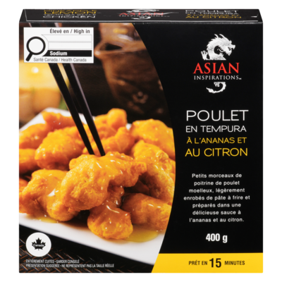 Asian Inspirations Tempura de poulet à l'ananas et au citron 400 g, 2,00 $/100g