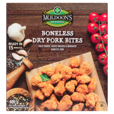 Muldoon's Boneless Pork Bites 400 g, $1.25/100g