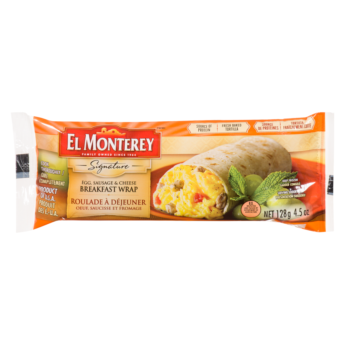 El Monterey Signature Egg, Sausage, Bacon & Cheese Breakfast Wrap