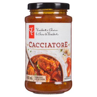 le Choix du Président Sauce de cuisson cacciatore 400 ml, 1,50 $/100ml