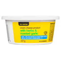 Sans Nom Produit de fromage à la crème léger avec fines herbes et ail rôti 227 g, 1,76 $/100g