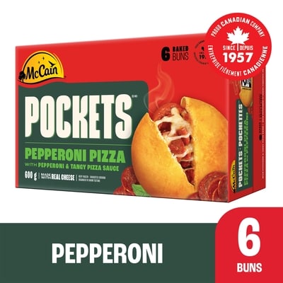 McCain Pizza Pockets® Pepperoni 600 g, $1.00/100g